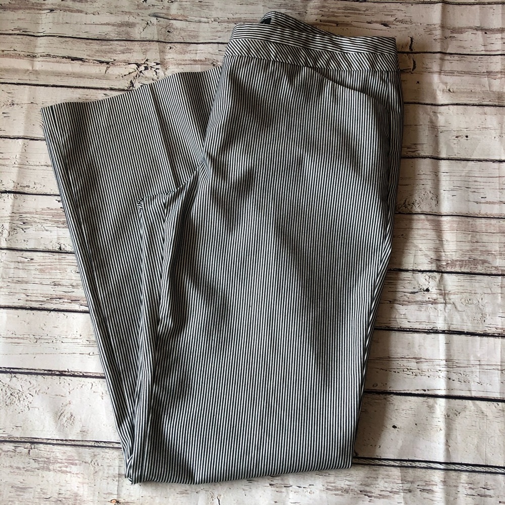 Express Editor Pinstripe Wide-Leg Trousers - Sz 10